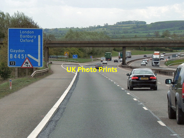 Photo 6"x4" Southbound M40, Junction 12 (for Gaydon) Gaydon c2013