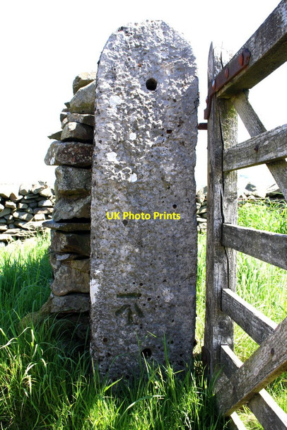Photo 6"x4" Benchmarked gatepost west of Heights Middleton\/SD6286 c2013