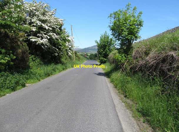 Photo 6"x4" View northwards along the Low Road which  runs south to the Republic alongside the railway line Faughart Upper c2013