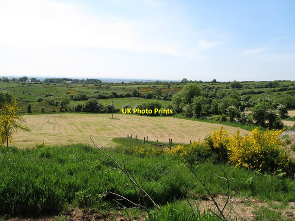 Photo 6"x4" Harvested hay meadows on the border Faughart Upper c2013