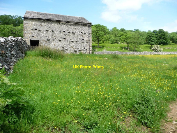 Photo 6"x4" Field barn alongside the Cray Gill footpath Hubberholme c2013