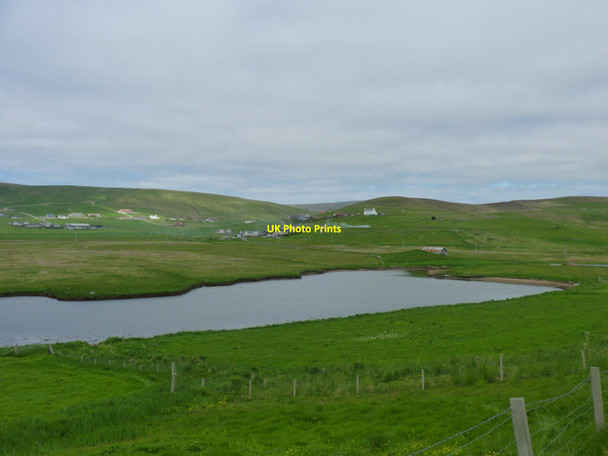 Photo 6"x4" Pasture, and the head of Aith Voe at high tide, Cunningsburgh Aithsetter c2013