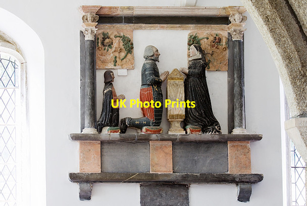 Photo 6"x4" St George's church, Dean Prior - monument to Sir Edward Giles Dean Prior c2013