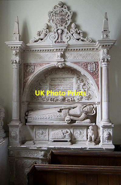 Photo 6"x4" St Mary's church, Bickleigh - monument to Elizabeth Eriseys Bickleigh\/SS9407 c2013