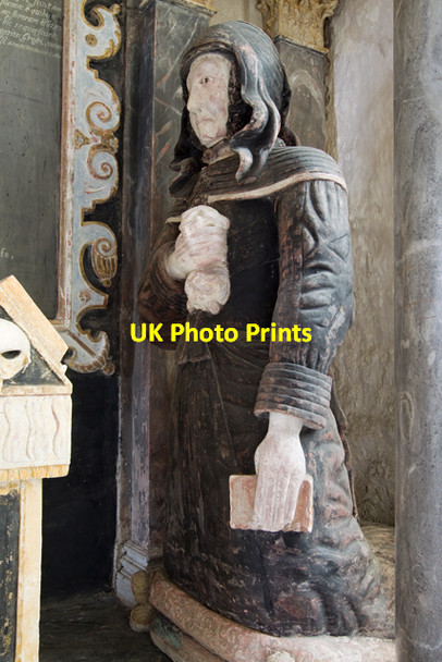 Photo 6"x4" Church of St Mellanus, St Mellion - monument to William Coryton (detail 2) St Mellion c2013