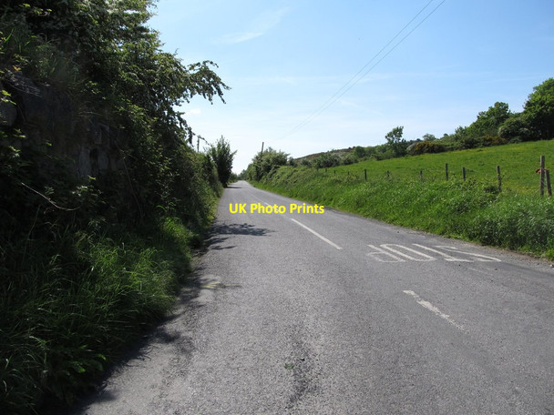 Photo 6"x4" Minor road running parallel with the railway line from Kilnasaggart Bridge to Carrickaneena in Co. Louth Faughart Upper c2013