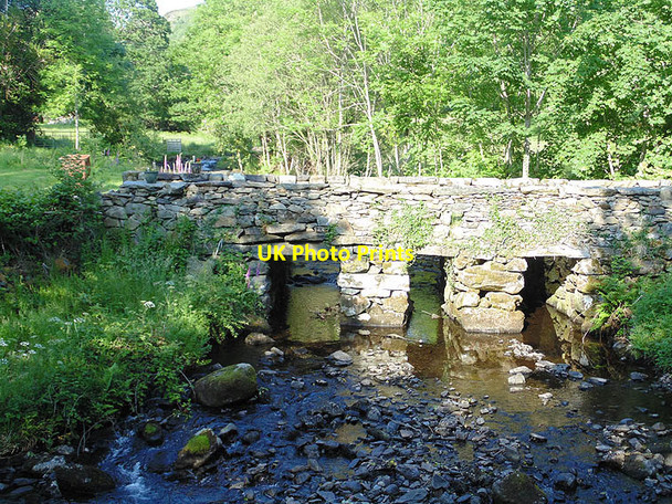 Photo 6"x4" Old Bridge over side stream Llechfraith c2013