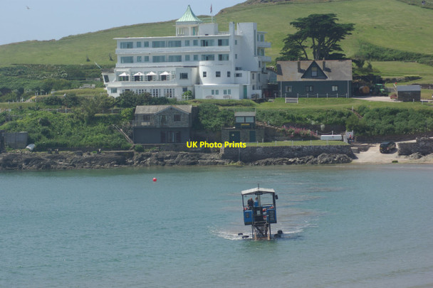 Photo 6"x4" The sea tractor approaches the mainland Bigbury-on-Sea c2013