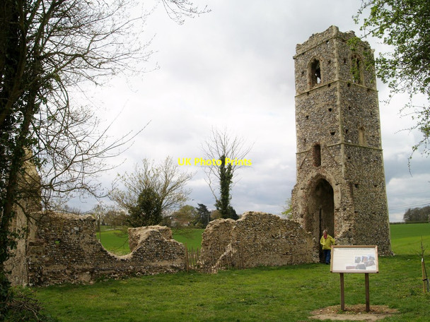 Photo 6"x4" The ruined Church of St Martin Hawes' Green c2013
