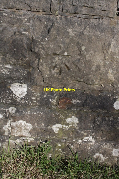 Photo 6"x4" Benchmark on Brunt Acres Road railway bridge Gayle c2013