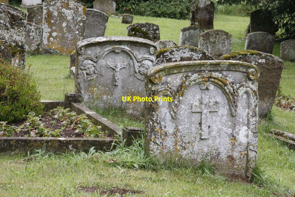 Photo 6"x4" Headstones near the porch Draycot c2013