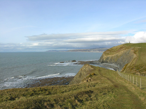 Photo 6"x4" Coastal path Upper Borth c2006