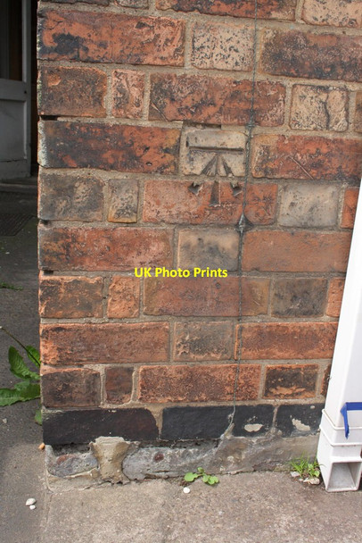 Photo 6"x4" Benchmark on #63 Derby Road Burton upon Trent c2013