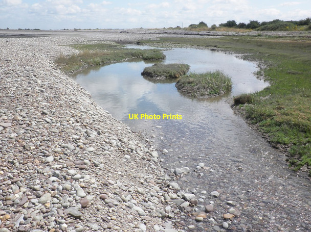 Photo 6"x4" Small stream drains through the shingle ridge to the sea Stolford\/ST2345 c2013