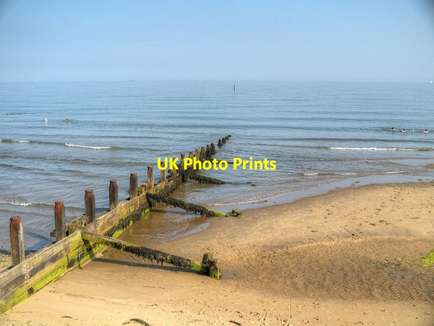 Photo 6"x4" Groyne, Yaverland Beach Sandown c2013