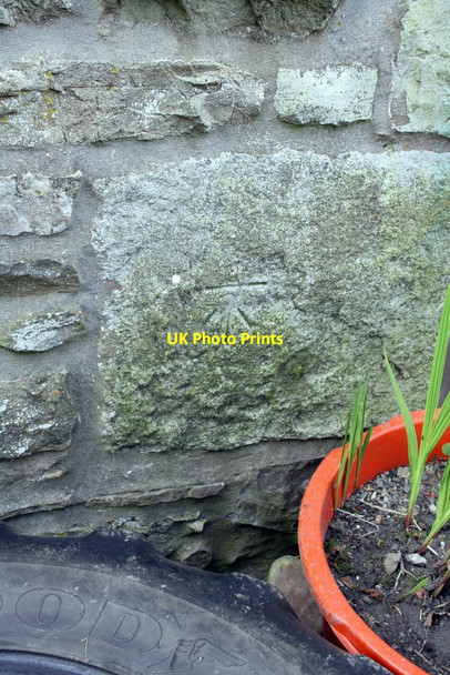 Photo 6"x4" Benchmark on building at Bowers Farm Hollins\/SD6791 c2013