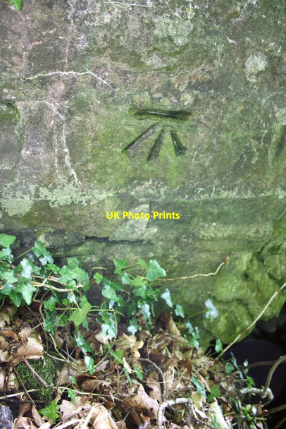Photo 6"x4" Benchmark on parapet of bridge over Holebeck Gill Hollins\/SD6791 c2013