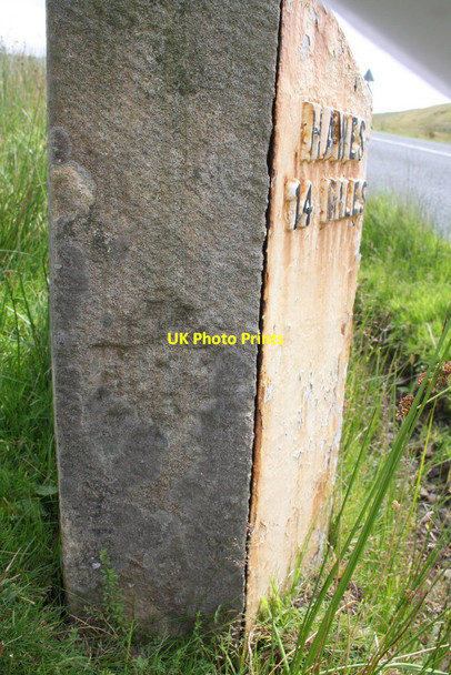 Photo 6"x4" Erased benchmark on side of Sedbergh 2 milestone Hollins\/SD6791 c2013