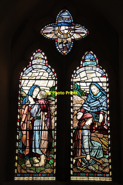 Photo 6"x4" Stained glass window, Upper Hook church The Hook c2013 P1