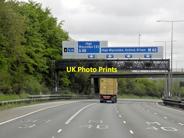 Photo 6"x4" Northbound M40 Approaching Junction 3 Beaconsfield c2013