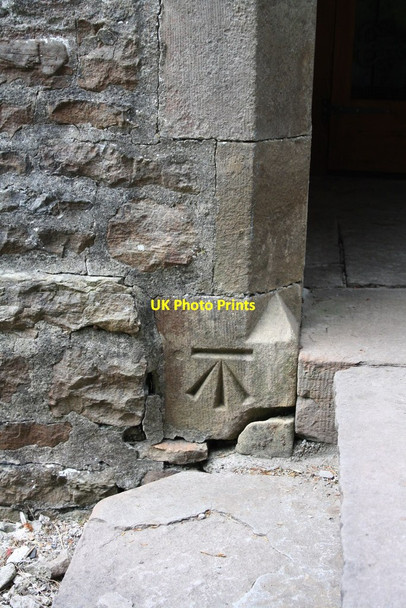 Photo 6"x4" Benchmark on the porch of St John the Baptist's Church Garsdale\/SD7489 c2013