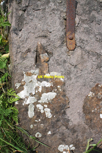 Photo 6"x4" Damaged benchmark on A684 bridge at Cross Thwaite Garsdale\/SD7489 c2013