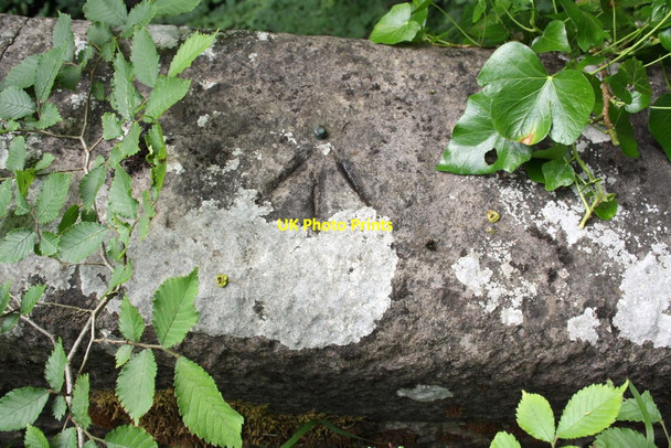 Photo 6"x4" Benchmark on top of Scar Foot Bridge parapet Garsdale Head c2013