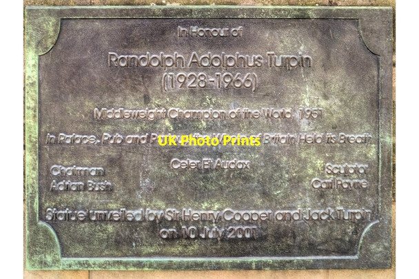 Photo 6"x4" Randolph Turpin Plaque Warwick c2013