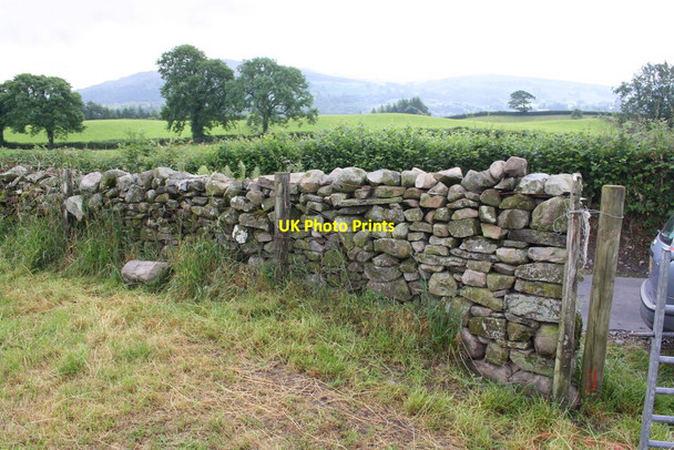 Photo 6"x4" Rebuilt dry stone field boundary wall of Cross Bank Beckside\/SD6188 c2013