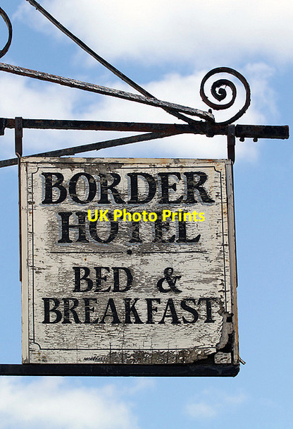 Photo 6"x4" The Border Hotel sign, Kelso Kelso c2013