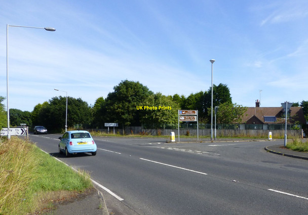 Photo 6"x4" A1068 turn-off for  Hauxley Nature Reserve Amble c2013