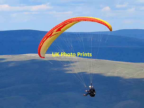 Photo 6"x4" Paraglider on Ingleborough Chapel-le-Dale c2013