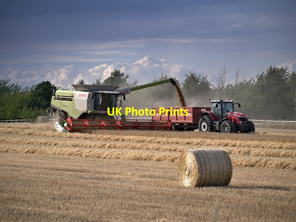 Photo 6"x4" Harvest Time at Poplar Farm Sproughton c2013