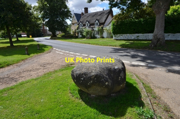 Photo 6"x4" Hartest Stone - Glacial erratic Hartest c2013