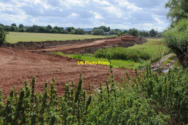 Photo 6"x4" Remains of railway embankment over Avon floodplain Tewkesbury c2013