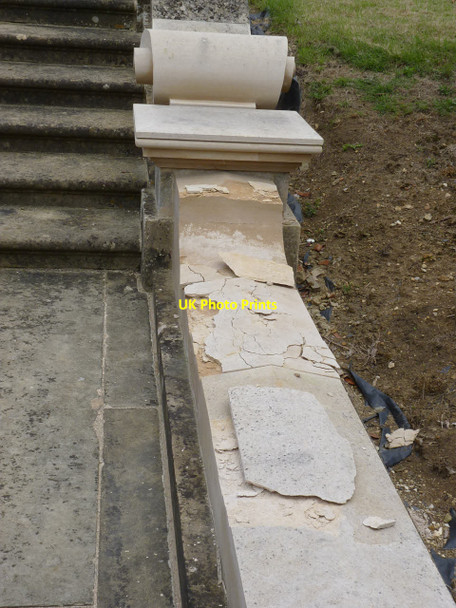 Photo 6"x4" New stonework on the Lion Terrace Harlaxton c2013