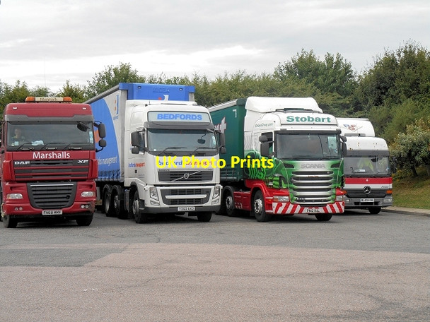 Photo 6"x4" Lorry Park, Cambridge Services Boxworth c2013