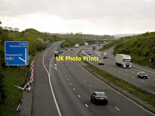 Photo 6"x4" Northbound M20 from Eyhorne Street Bridge Ashbank\/TQ8253 c2013