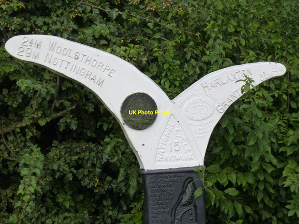 Photo 6"x4" Sustrans Millennium Milepost at Denton (detail) Denton\/SK8632 c2013