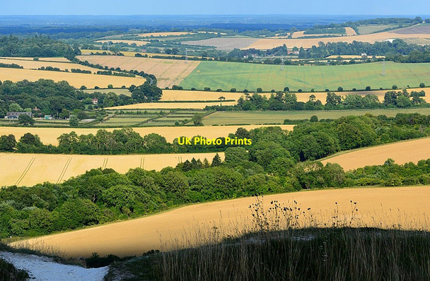 Photo 6"x4" View to the East from Beacon Hill, Hampshire Old Burghclere c2013