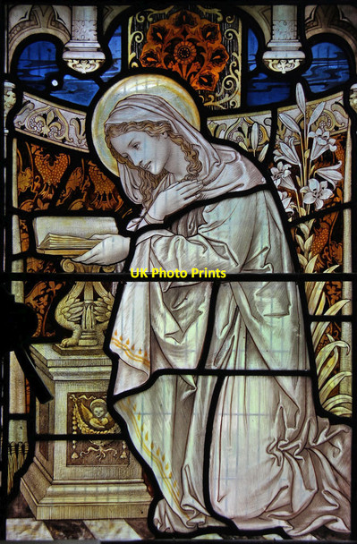 Photo 6"x4" All Saints, Hawstead - Stained glass window Hawstead c2013