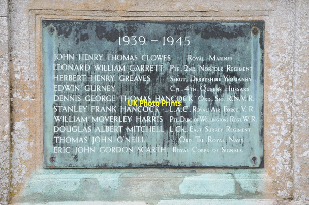 Photo 6"x4" WWII names on West Haddon War Memorial West Haddon c2013
