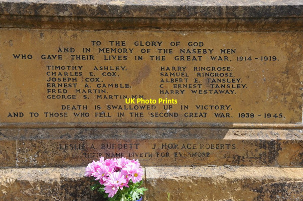 Photo 6"x4" Names on Naseby War Memorial Naseby c2013