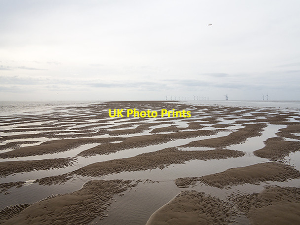 Photo 6"x4" Sandbank north of Wallasey Great Burbo Bank c2013