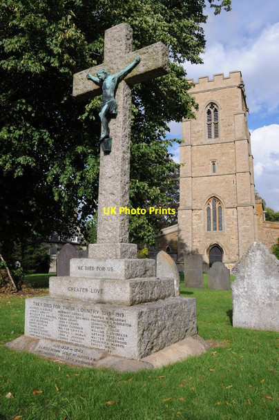 Photo 6"x4" War Memorial and Welford church Welford\/SP6480 c2013