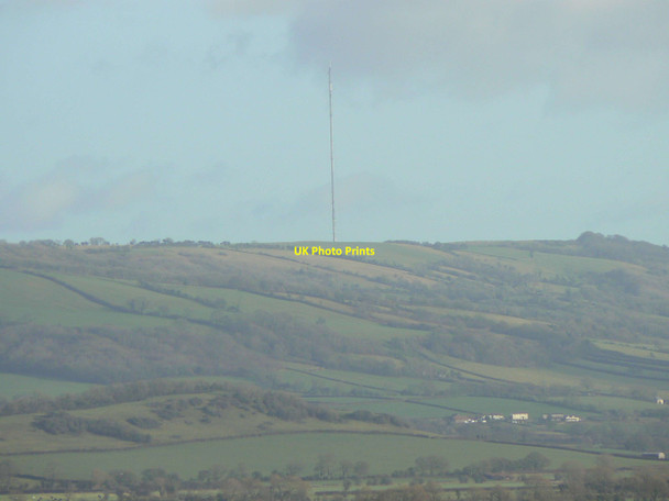 Photo 6"x4" Mendip (Pen Hill) TV transmitter from Wedmore Walcombe c2013
