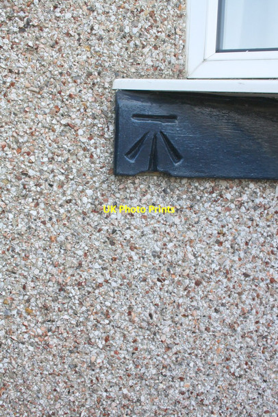 Photo 6"x4" Benchmark on window sill of #33 Shortbank Road Skipton c2013