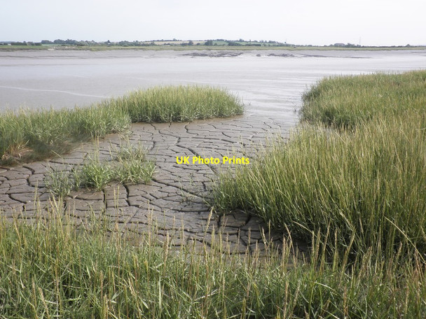 Photo 6"x4" River Parrett at low tide Pawlett Hill c2013