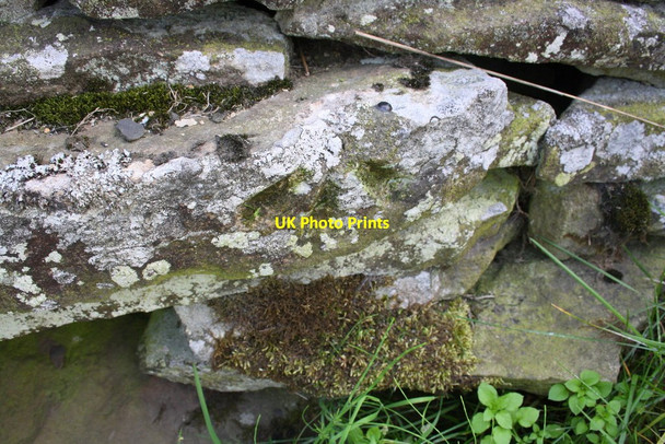 Photo 6"x4" Benchmark on wall stone over small stream Draughton\/SE0352 c2013