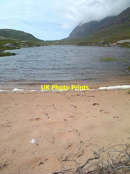 Photo 6"x4" Sandy Beach, Loch Eadar dha Bheinn Loch a' Chlaiginn c2013